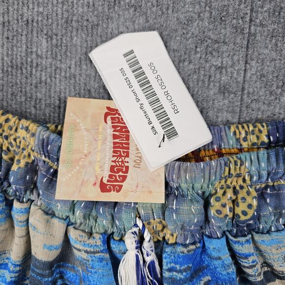Kantha Bae Shorts Womens One Size Blue Butterfly Pull On Boho Hippie Lagenlook - Picture 2 of 7